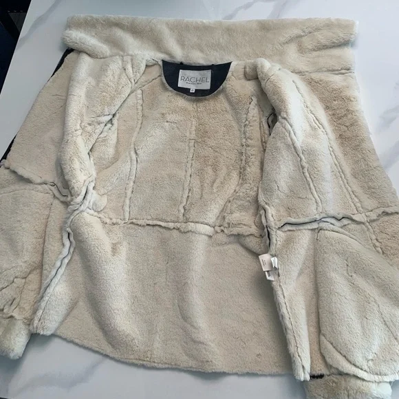 Rachel Roy Suede/Faux Fur Coat - Picture 3 of 5